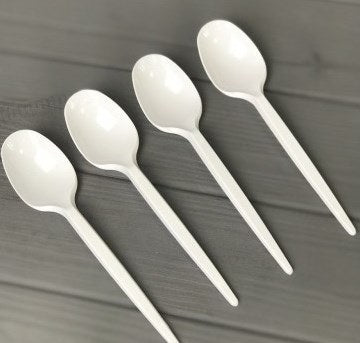 White Plastic Disposable Teaspoons, 90 pcs - Image 3