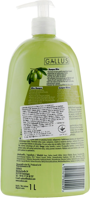 Gallus Olive Shampoo with Pump, 1000 mL - Image 3