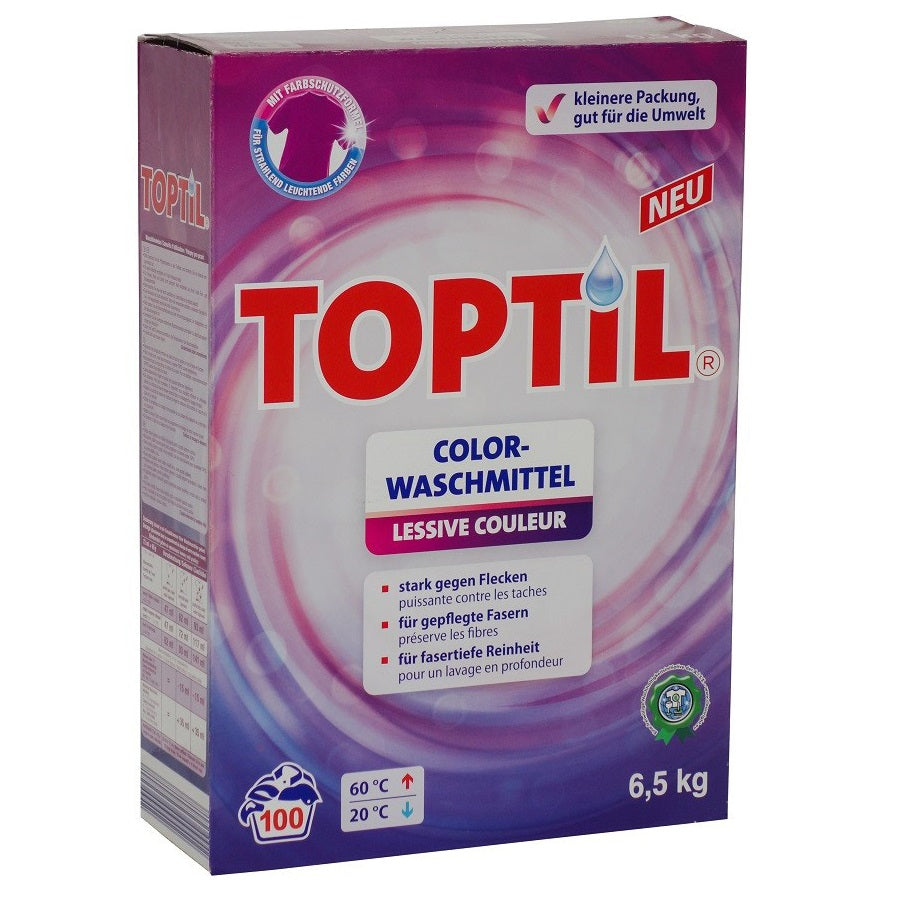 Toptil Color Laundry Detergent Powder, 100 Loads, 6.5 kg