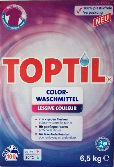 Toptil Color Laundry Detergent Powder, 100 Loads, 6.5 kg - Image 2