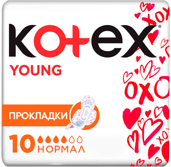 Kotex Young Ultra Dry Normal Sanitary Pads, 10 pcs