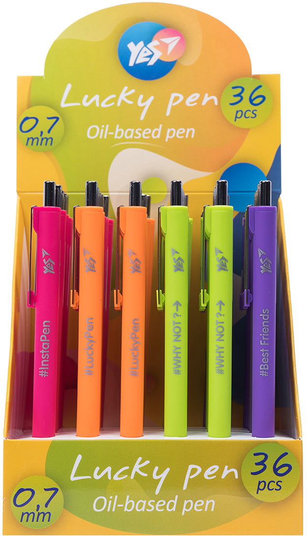YES 411967 Lucky Pen Retractable Ballpoint Pen, 0.7 mm