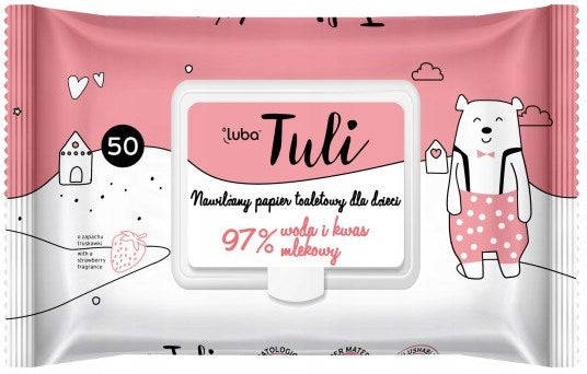 Luba Tuli Lactic Acid Kids' Moist Toilet Tissue, 50 pcs