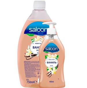 Saloon Vanilla Liquid Hand Soap, 400 mL + 750 mL