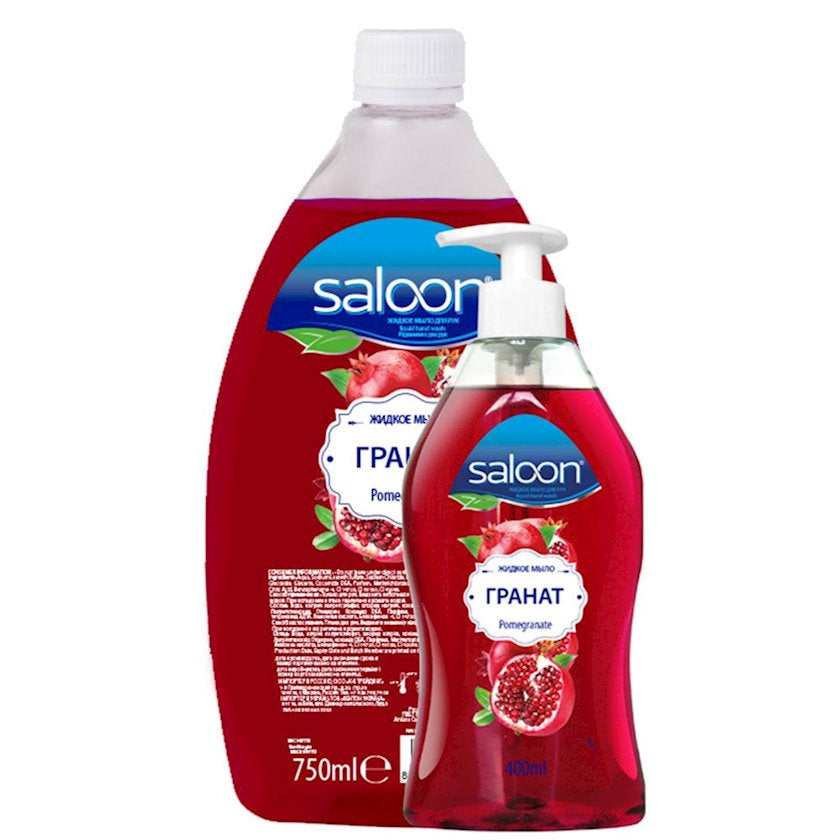 Saloon Pomegranate Liquid Hand Soap, 400 mL + 750 mL