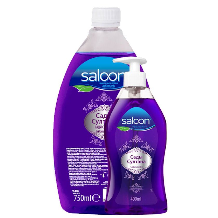 Saloon Sultan's Gardens Liquid Hand Soap, 400 mL + 750 mL
