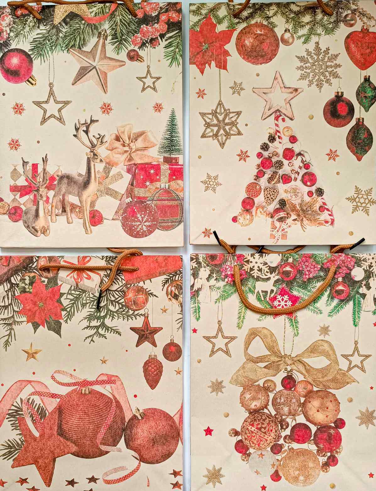 NPZ-005 S New Year Kraft Gift Bag, 23 x 18 x 8 cm