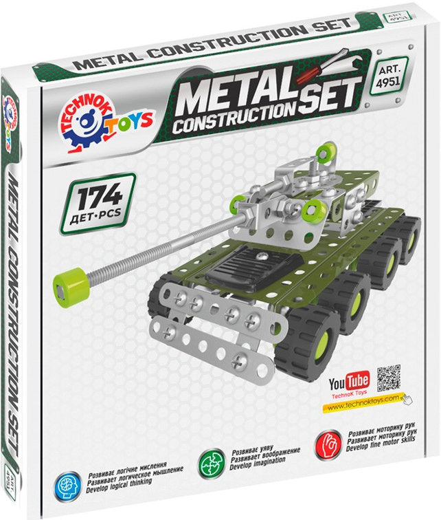 TechnoK Metal Tank Construction Set 4951, 174 pcs
