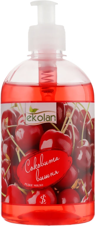 Ekolan Juicy Cherry Liquid Hand Soap with Pump, 500 g