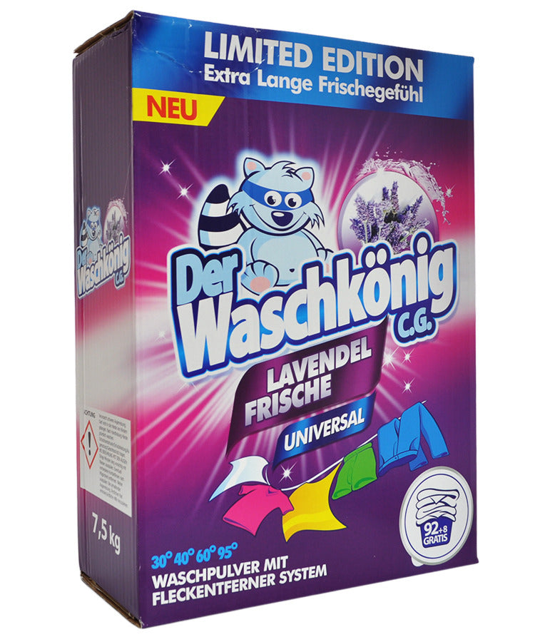 Waschkönig Universal Lavender Laundry Detergent Powder, 7.5 kg