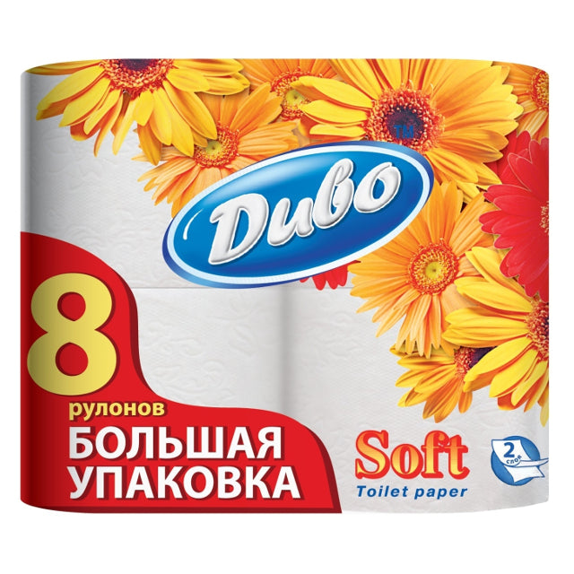 Dyvo White Toilet Paper, 8 Rolls