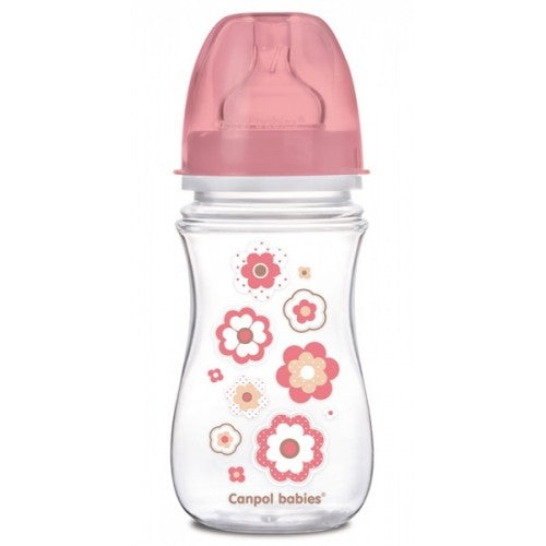 Canpol Babies 35/217 Pink EasyStart Newborn Wide-Neck Anti-Colic Baby Bottle, 240 mL