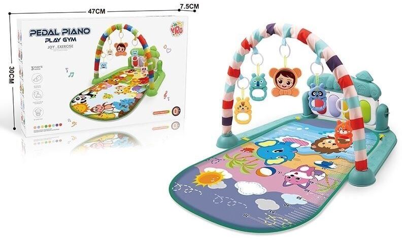116-33 Baby Play Mat with 5 Hanging Toys, Piano, Sound, Light & Height Chart