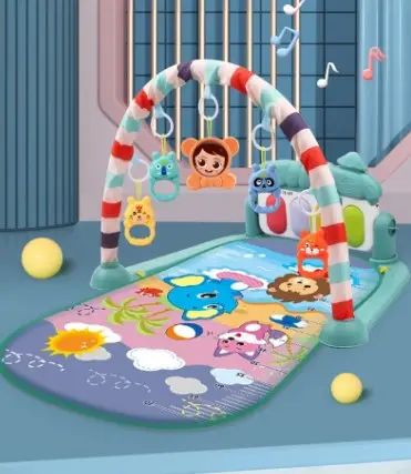 116-33 Baby Play Mat with 5 Hanging Toys, Piano, Sound, Light & Height Chart - Image 2