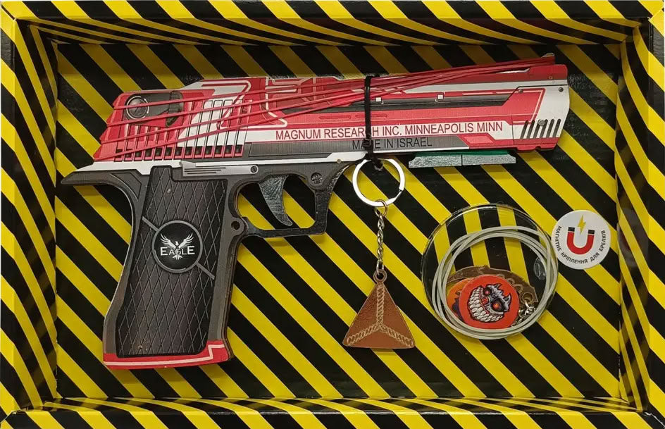 DE-CR Desert Eagle Code Red Wooden Rubber Band Gun