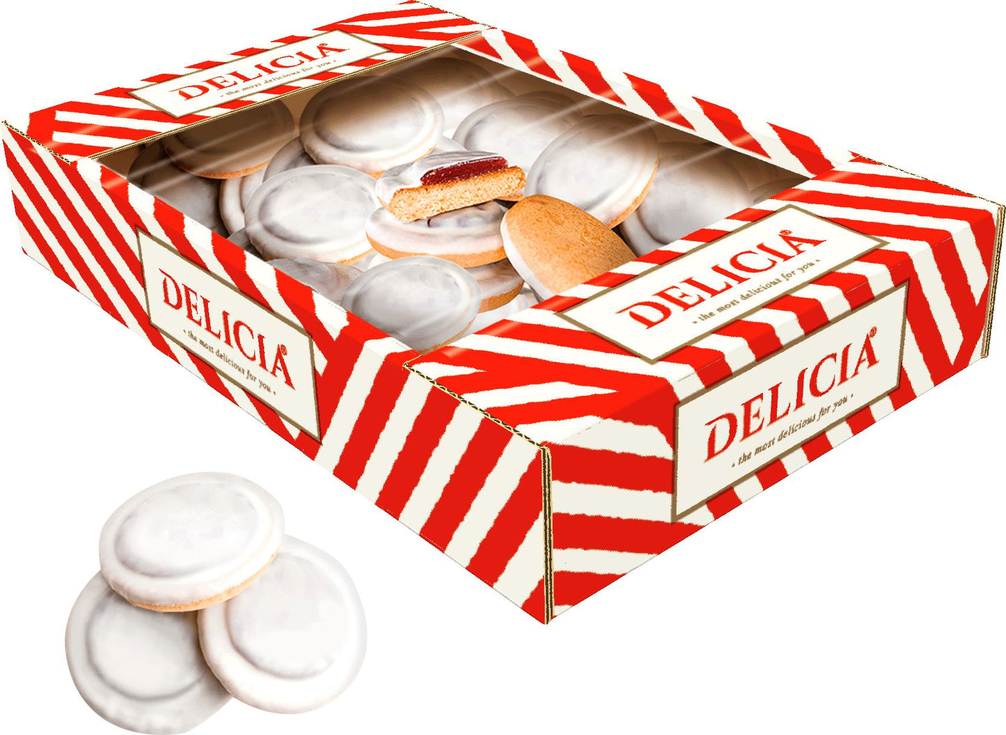 Delicia Cherry-Flavored Butter Cookies in Milk Glaze, 300 g