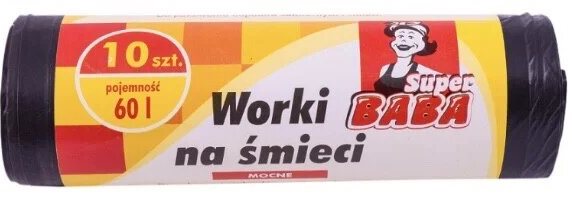 Super Baba Garbage Bags, 60 L, 10 pcs