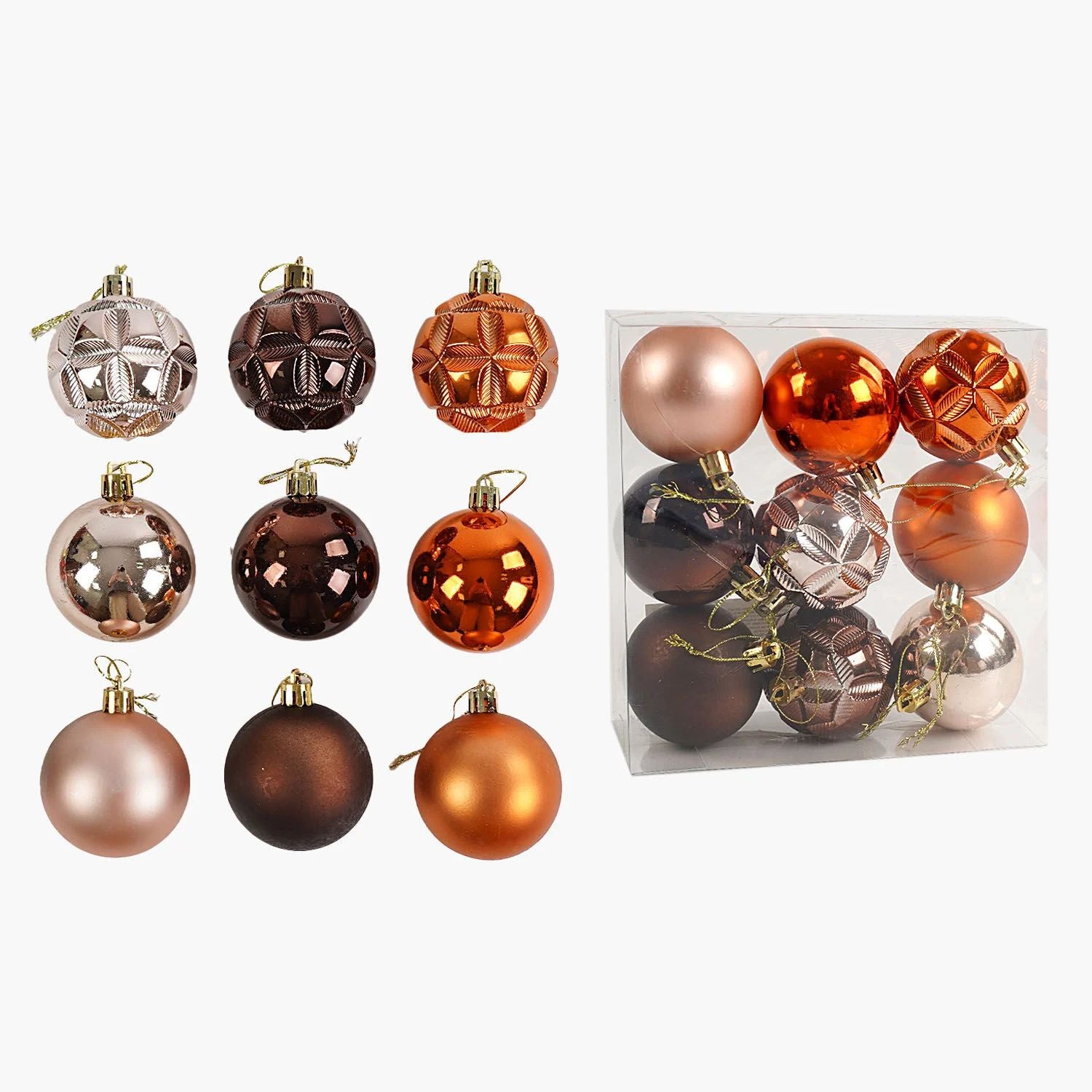 C 67549 Christmas Ball Ornaments, 6 cm Diameter, 9 pcs