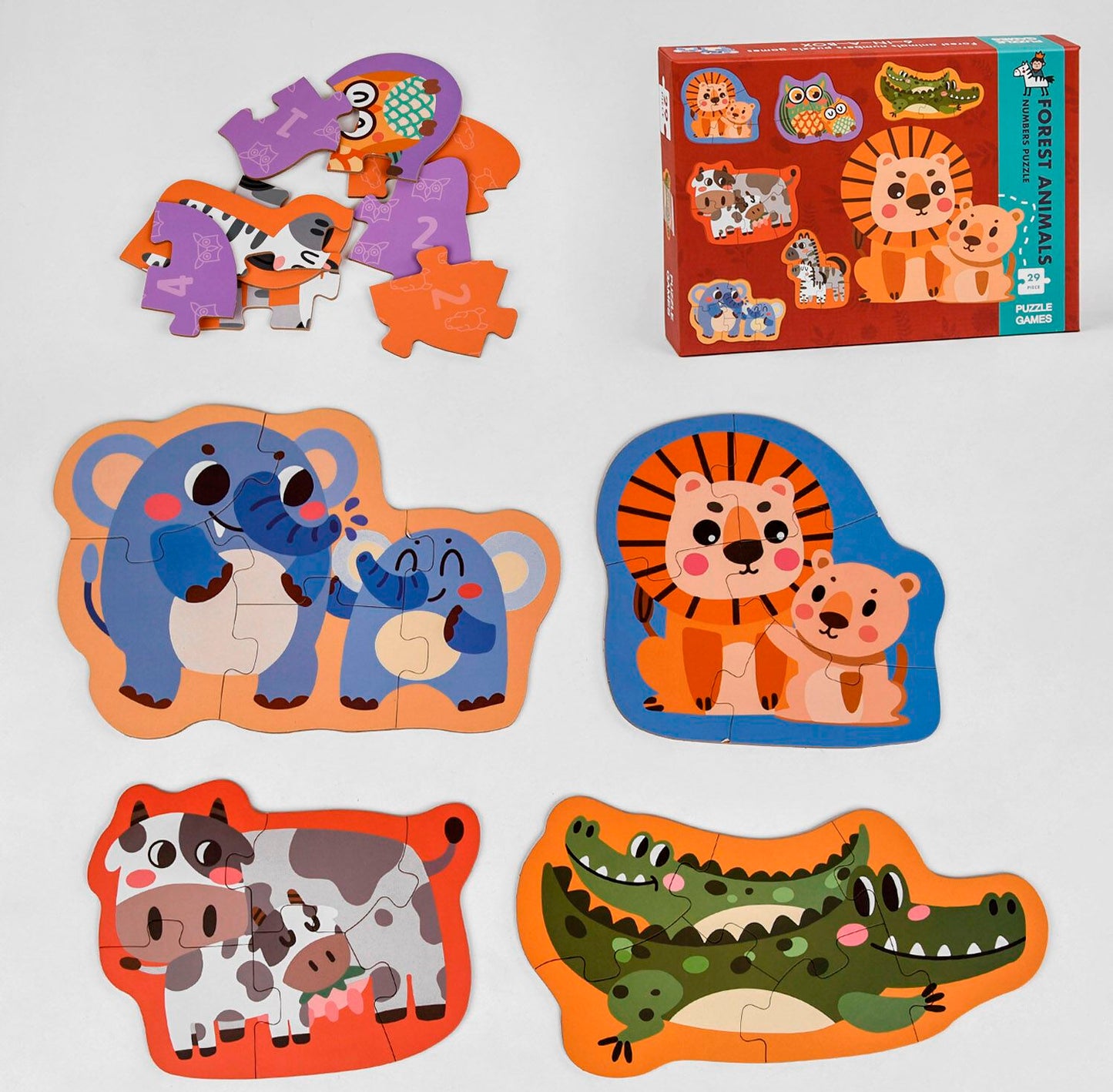 C48697 Animals Wooden Puzzle, 29 pcs