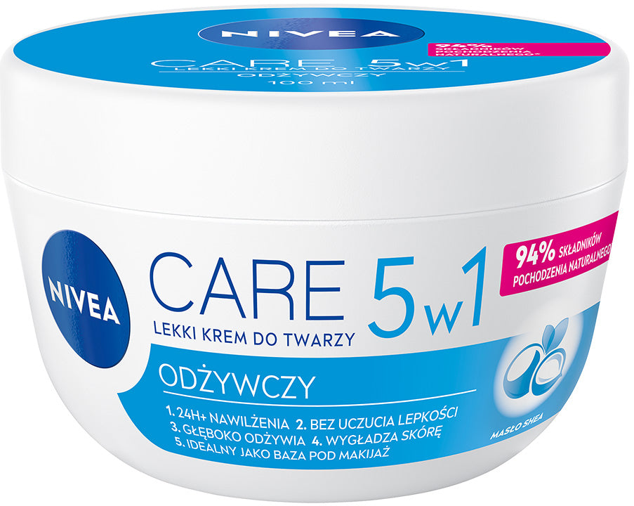Nivea Care 5-in-1 Lightweight Nourishing Face Cream, 100 mL
