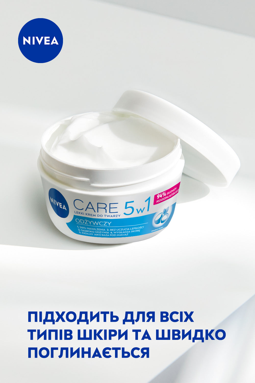 Nivea Care 5-in-1 Lightweight Nourishing Face Cream, 100 mL - Image 3