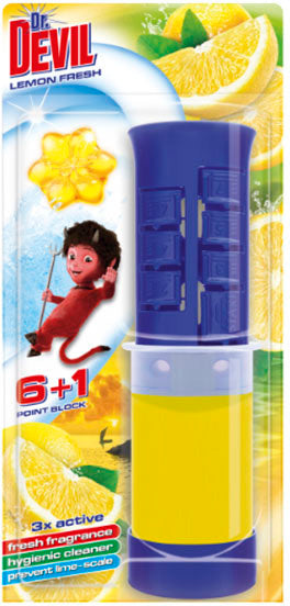 Dr. Devil Lemon Freshness Toilet Cleaning Gel Discs, 45 mL