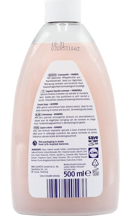 Cien Almond Liquid Cream Soap Refill, 500 mL - Image 2