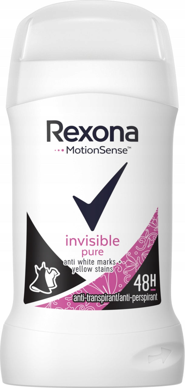 Rexona Invisible Pure Women's Antiperspirant Stick, 40 mL