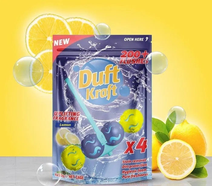 Duft Kraft Lemon Toilet Blocks, 4 x 50 g