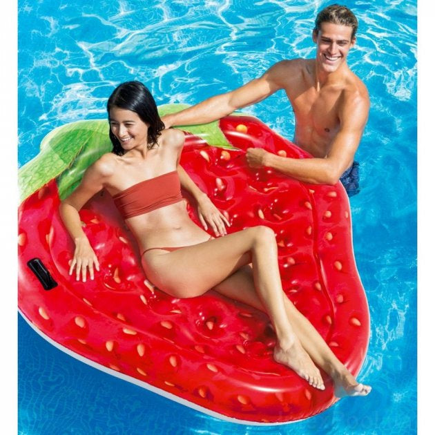 Intex 58781 Strawberry Inflatable Air Mattress, 168 x 145 cm - Image 4
