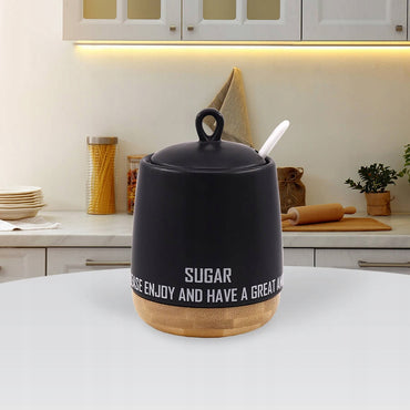 Maestro MR-20029-09 Ceramic Sugar Bowl with Spoon, 300 mL - Image 2