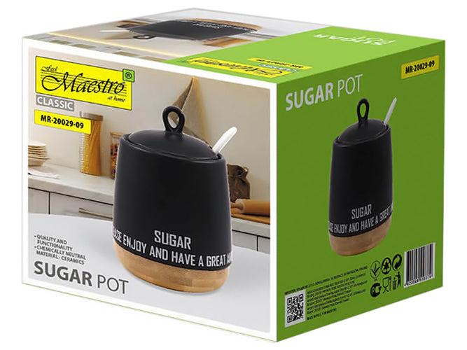 Maestro MR-20029-09 Ceramic Sugar Bowl with Spoon, 300 mL - Image 3