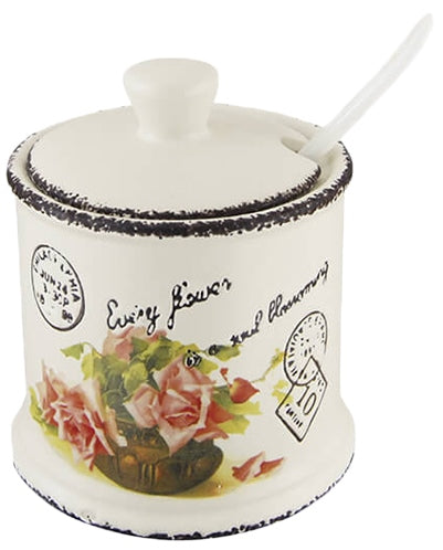 Maestro MR-20050-09 Ceramic Sugar Bowl with Spoon, 300 mL