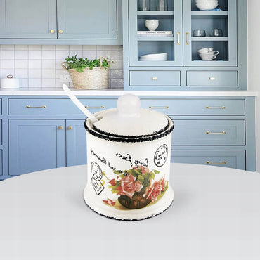 Maestro MR-20050-09 Ceramic Sugar Bowl with Spoon, 300 mL - Image 2