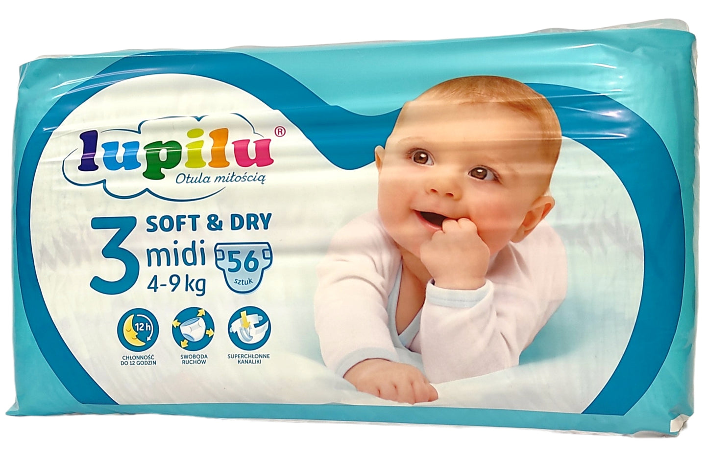 Lupilu Soft & Dry 3 Baby Diapers, 56 pcs, 4-9 kg - Image 2