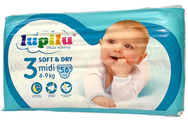 Lupilu Soft & Dry 3 Baby Diapers, 56 pcs, 4-9 kg - Image 2