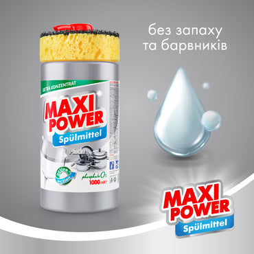 Maxi Power Platinum Dishwashing Liquid with Sponge, 1000 mL - Image 2