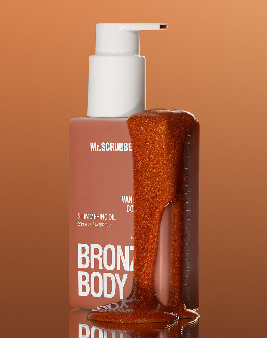 Mr.Scrubber Bronze Body Vanilla Coconut Shimmer Body Oil, 150 mL - Image 2