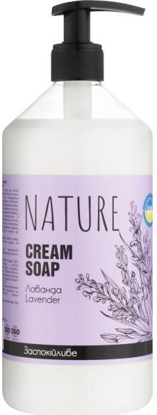 Bioton Cosmetics Nature Lavender Liquid Cream Soap with Pump, 900 mL