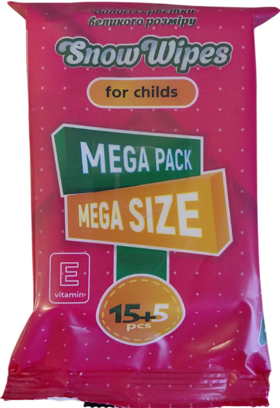 Snow Wipes Baby Wet Wipes with D-Panthenol & Vitamin E, 15+5 pcs