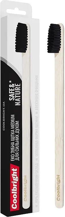 Coolbright Safe & Nature For the Strong in Spirit Medium Toothbrush, Black
