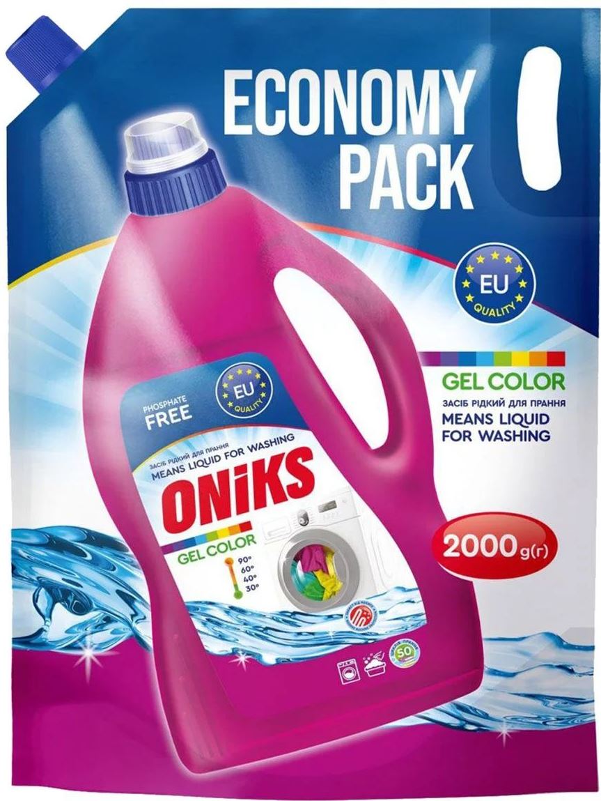 Oniks Color Laundry Detergent Gel Pouch, 50 Loads, 2 kg