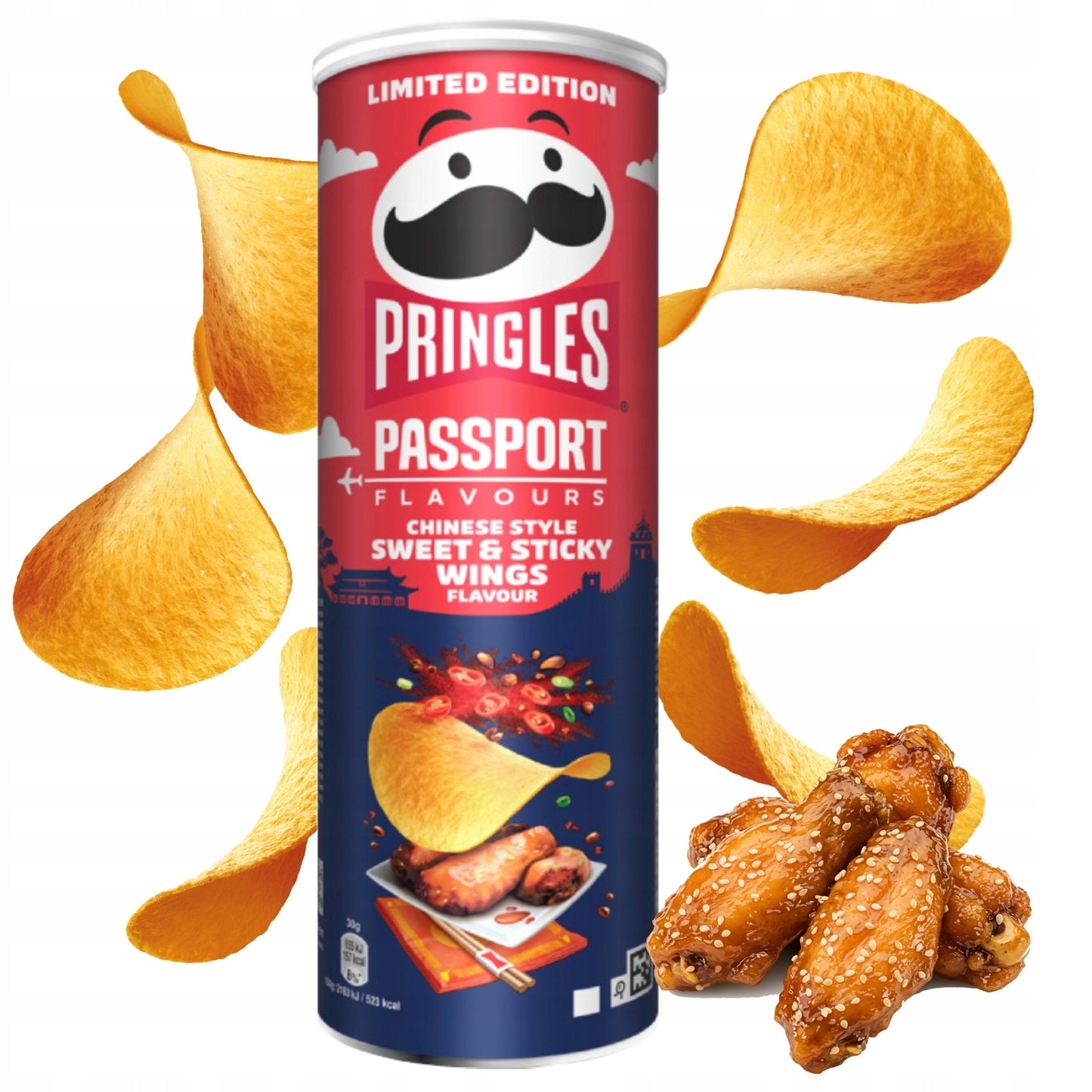 Pringles Chinese Style Sweet & Sticky Wings Potato Chips, 165 g - Image 2