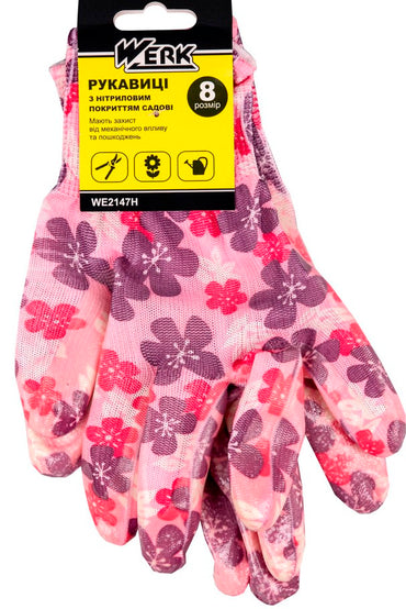 Werk Flower WE2146/WE2147 Size 8 Women's Work Gloves (Price per 1 Pair) - Image 2