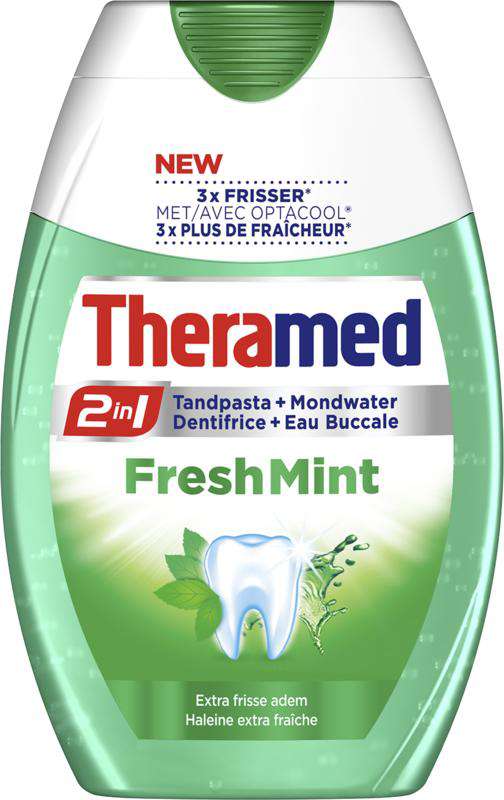 Theramed 2-in-1 Fresh Mint Toothpaste, 75 mL