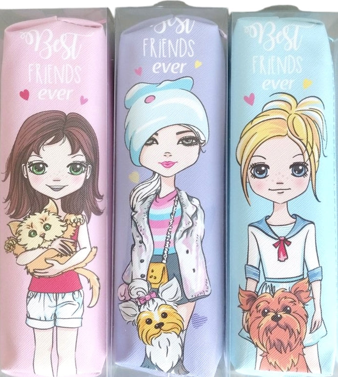 Best Friends Zipper School Pencil Case