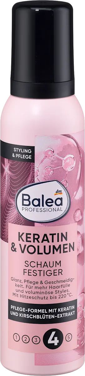 Balea Keratin & Volume Hold 4 Hair Mousse, 150 mL