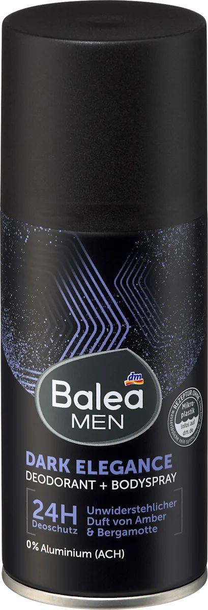 Balea Dark Elegance Men's Deodorant Spray, 150 mL
