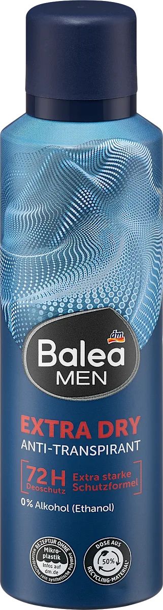 Balea Extra Dry Men's Deodorant Spray, 200 mL