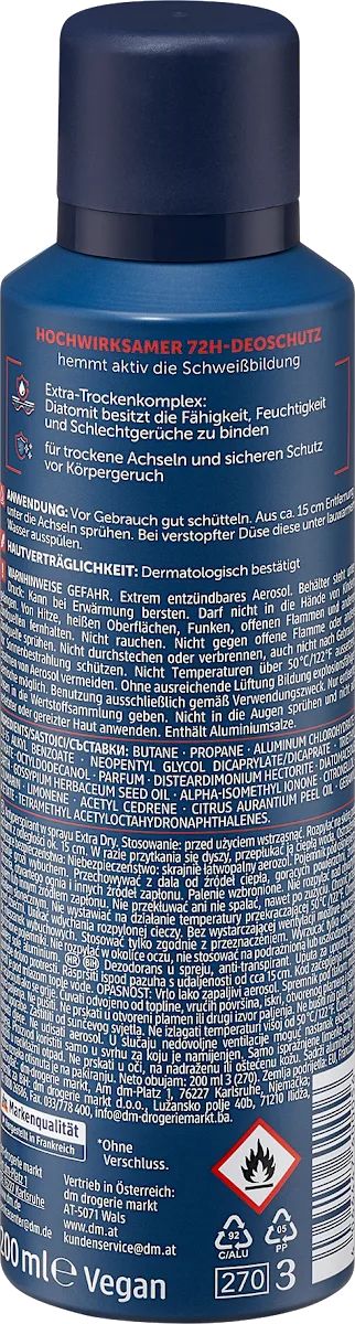 Balea Extra Dry Men's Deodorant Spray, 200 mL - Image 2